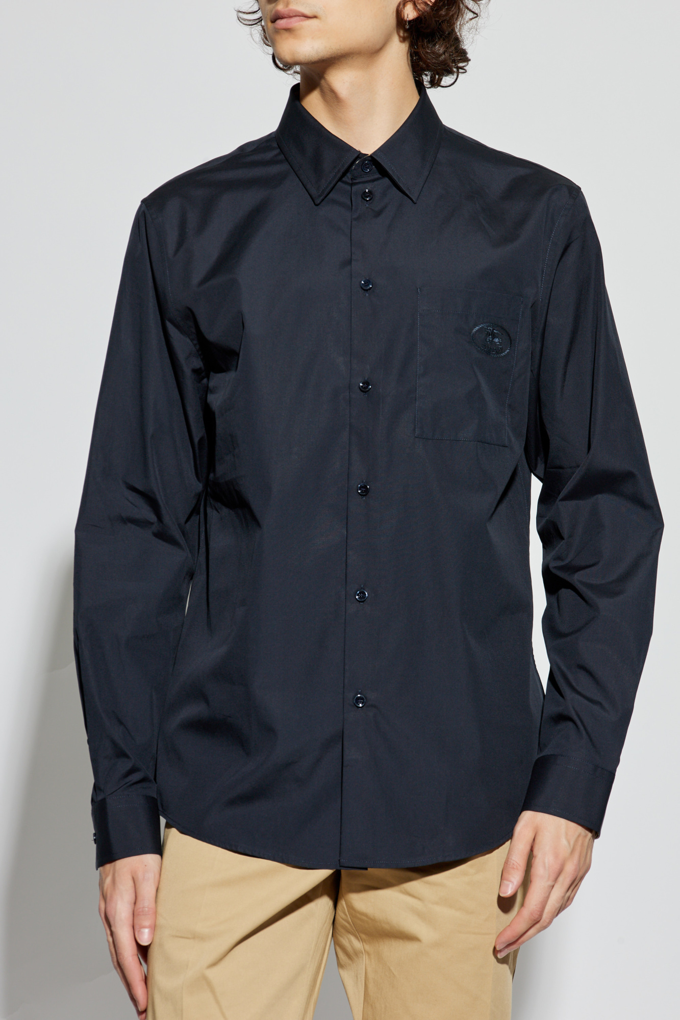 Navy blue Shirt with logo Burberry - Vitkac AS